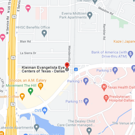 Google Map Showing Kleiman Evangelista Eye Centers of Texas Dallas Clinic