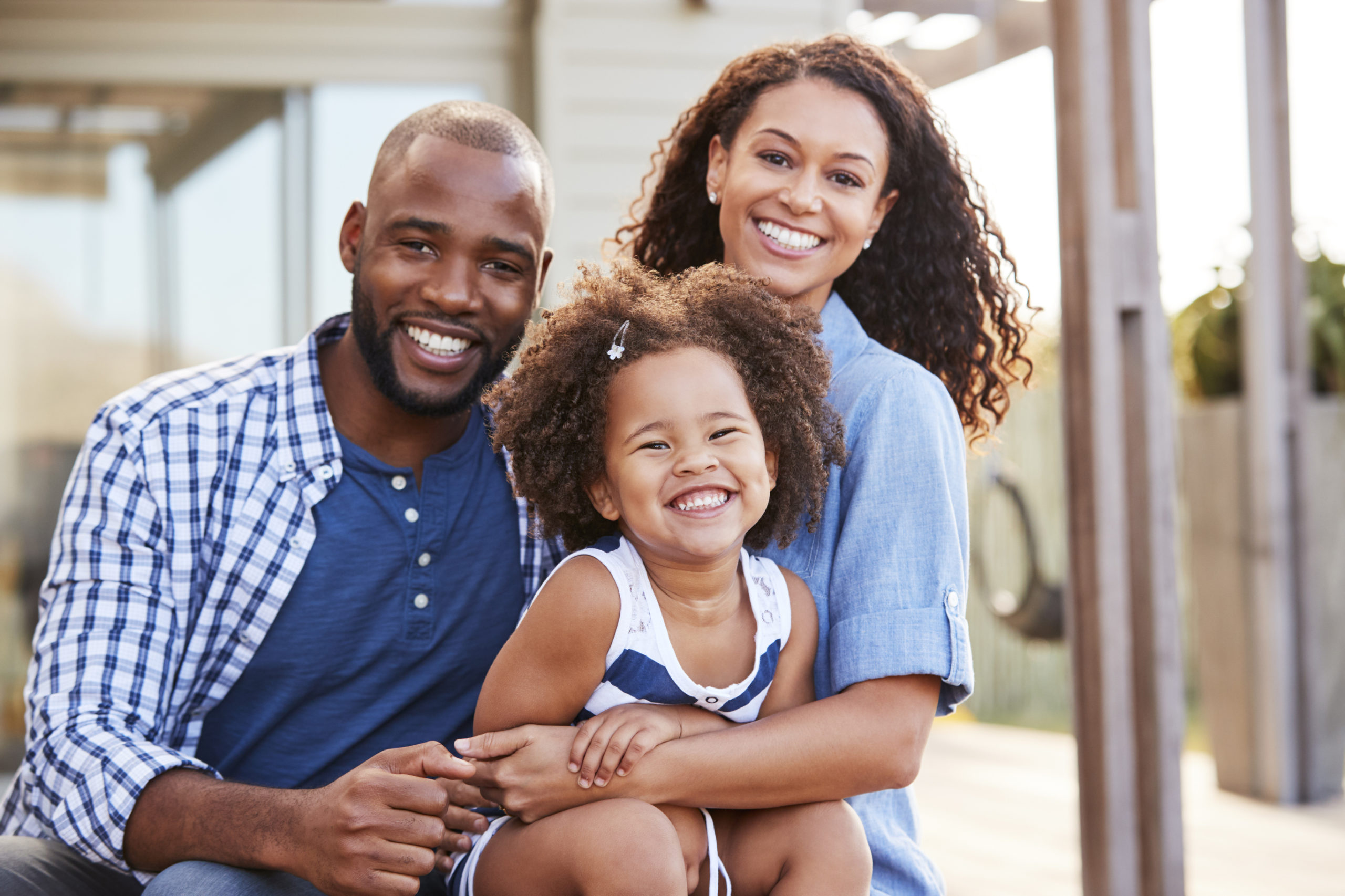 smiling african american family