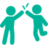 Partners claping hands pms