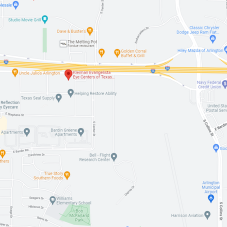 Google Map Showing Kleiman Evangelista Eye Centers of Texas Arlington Clinic